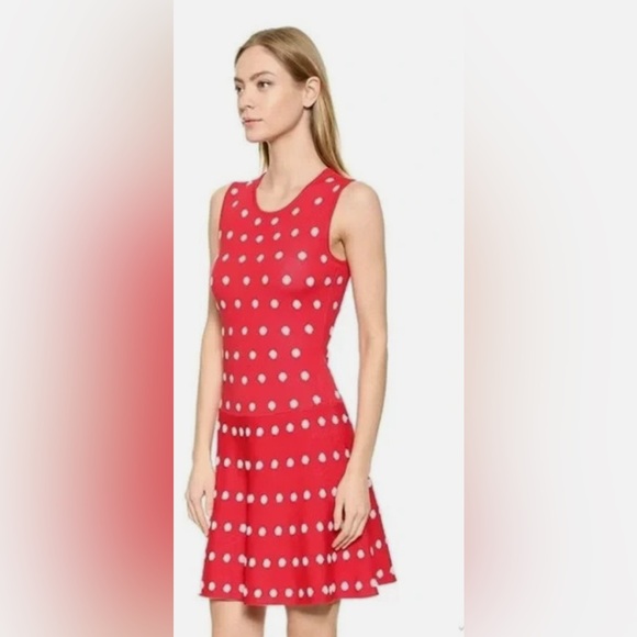BCBGMaxAzria Red Polka Dot Midi Dress - Picture 4 of 7
